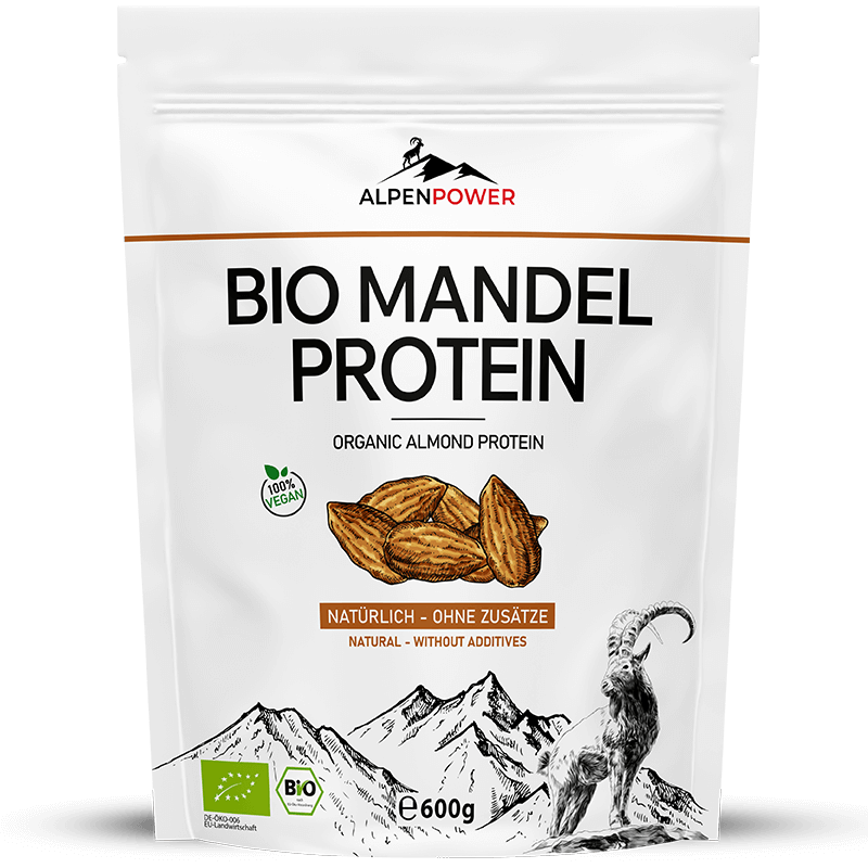 Bio Mandelprotein Pulver – 600 g pflanzliches Protein mit 50 % Proteingehalt, clean, allergenfrei & vielseitig einsetzbar