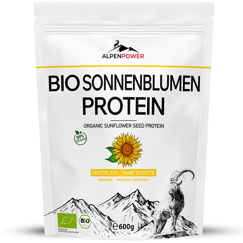 Bio Sonnenblumenprotein Pulver 600 g – pflanzliches Protein aus Österreich, ballaststoffreich, allergenfrei & vielseitig einsetzbar