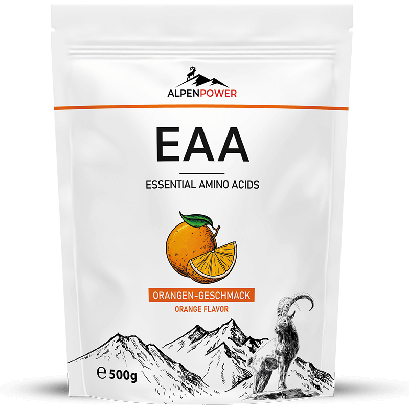 EAA Pulver Vegan Orange – erfrischender Drink mit 8 essenziellen Aminosäuren