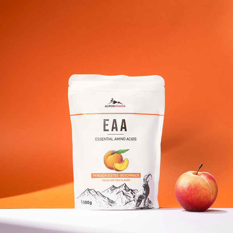Pfirsich Eistee Geschmack – EAA Pulver Vegan mit 8 essenziellen Aminosäuren
