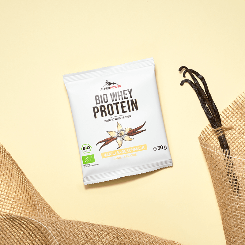 Vanille Bio Whey 30 g portion d'essai, ingrédients naturels et qualité bio