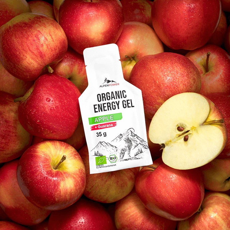 Detailaufnahme der Verpackung – Sorte Apfel, fruchtiges Design