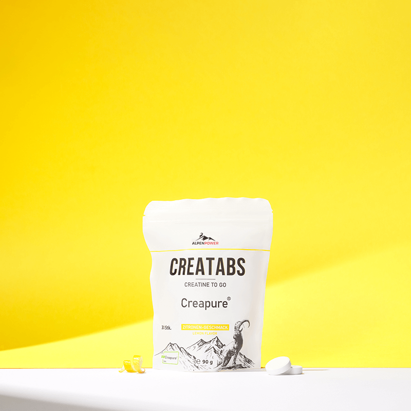Creapure Creatin Kautabletten – Zitronengeschmack 🍋, vegane Performance-Tabs für Muskelaufbau