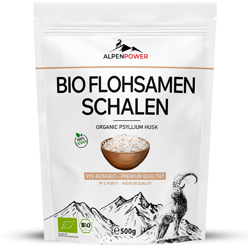 Bio Flohsamenschalen 500 g – Premium Bio-Qualität, ballaststoffreich, höchste Reinheit, vielseitig anwendbar