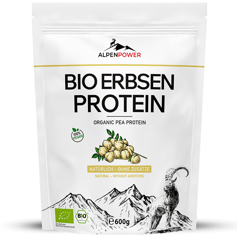 Bio Erbsenprotein – 600 g pflanzliches Proteinpulver, vegan, glutenfrei, laktosefrei, lektin gereinigt
