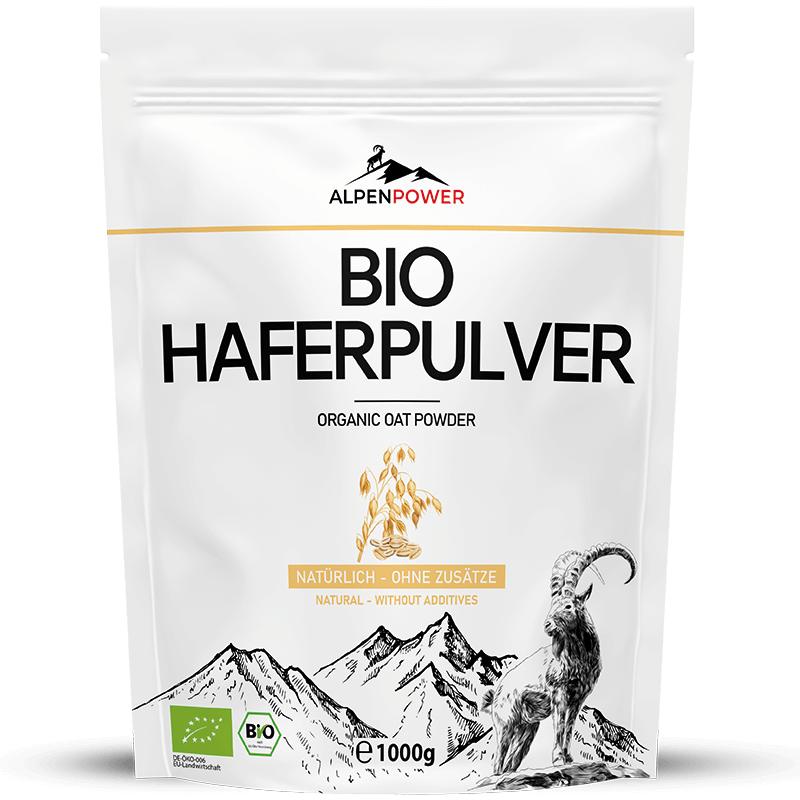Bio Haferpulver 1000 g – natürliches, glutenfreies Haferpulver, reich an komplexen Kohlenhydraten, kein Haferdrink-Pulver