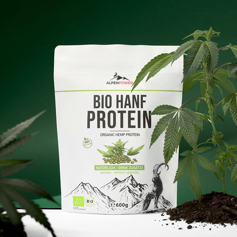 Vegan organic hemp protein from Austria - fine, high-fiber protein powder in detail, natural & easy to digest