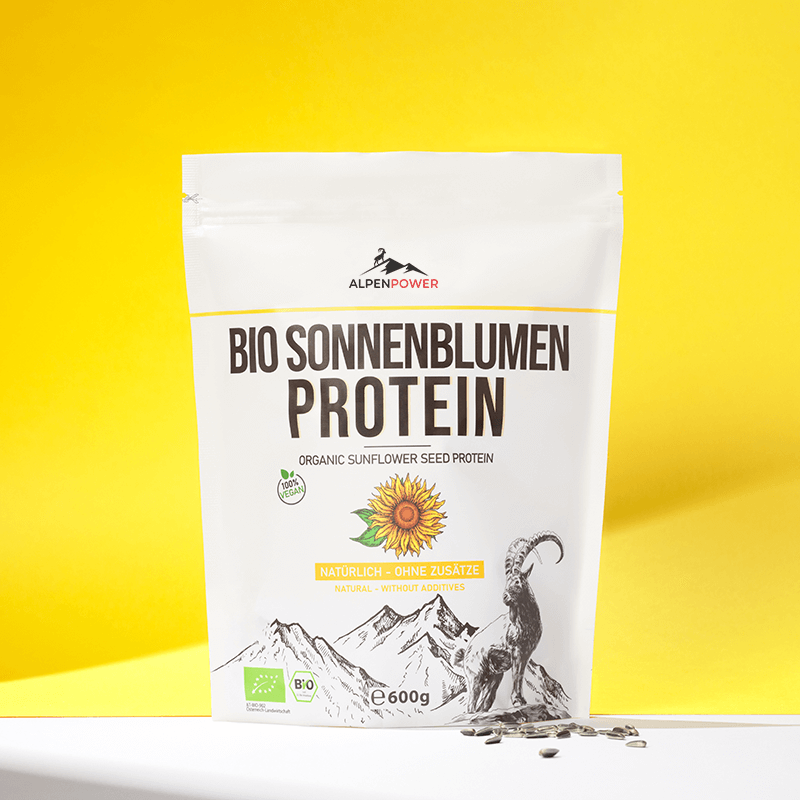 Fine organic sunflower protein powder - vegan, regional, high in fiber & natural