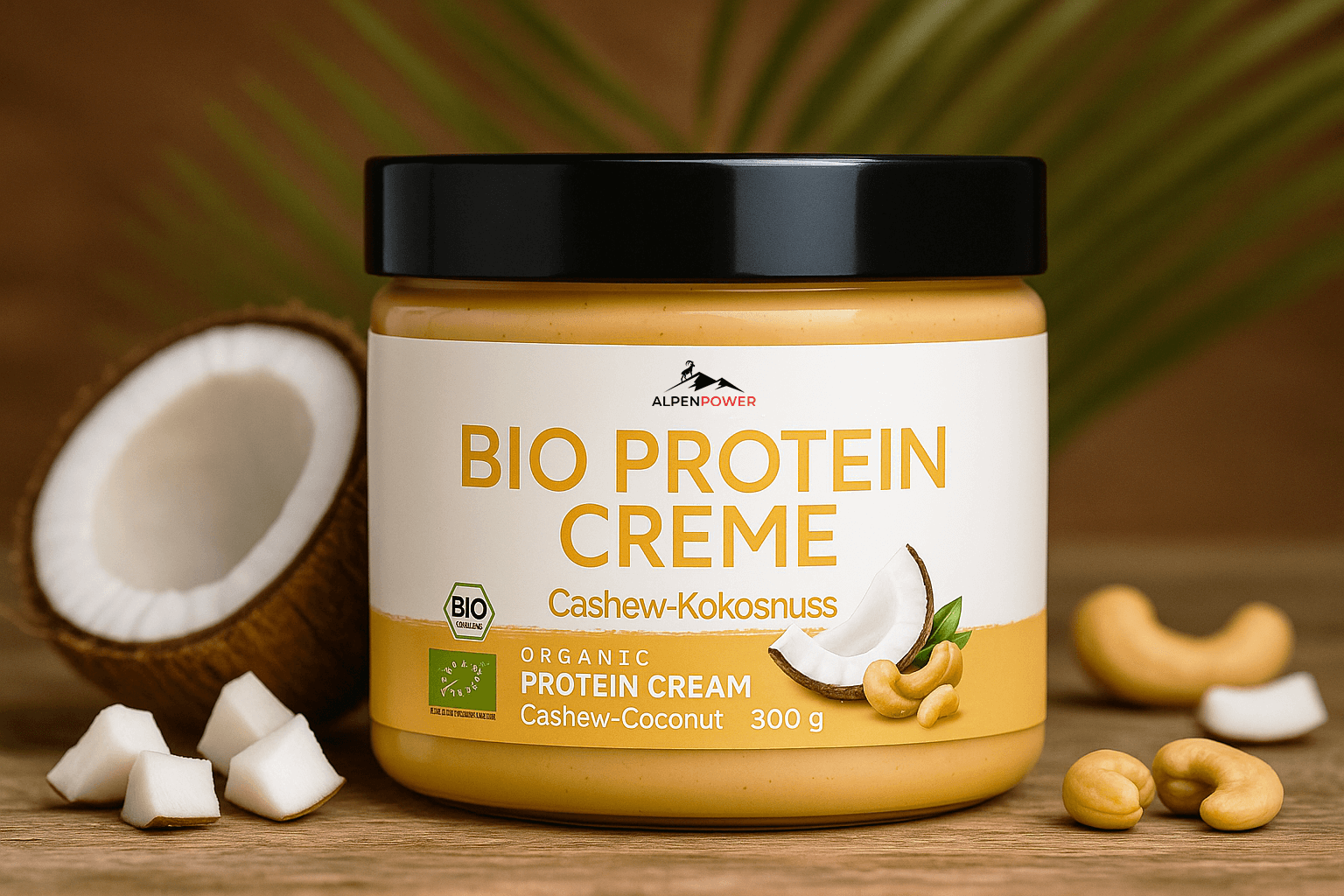 Organic protein cream cashew coconut - tropical, creamy, rich in protein