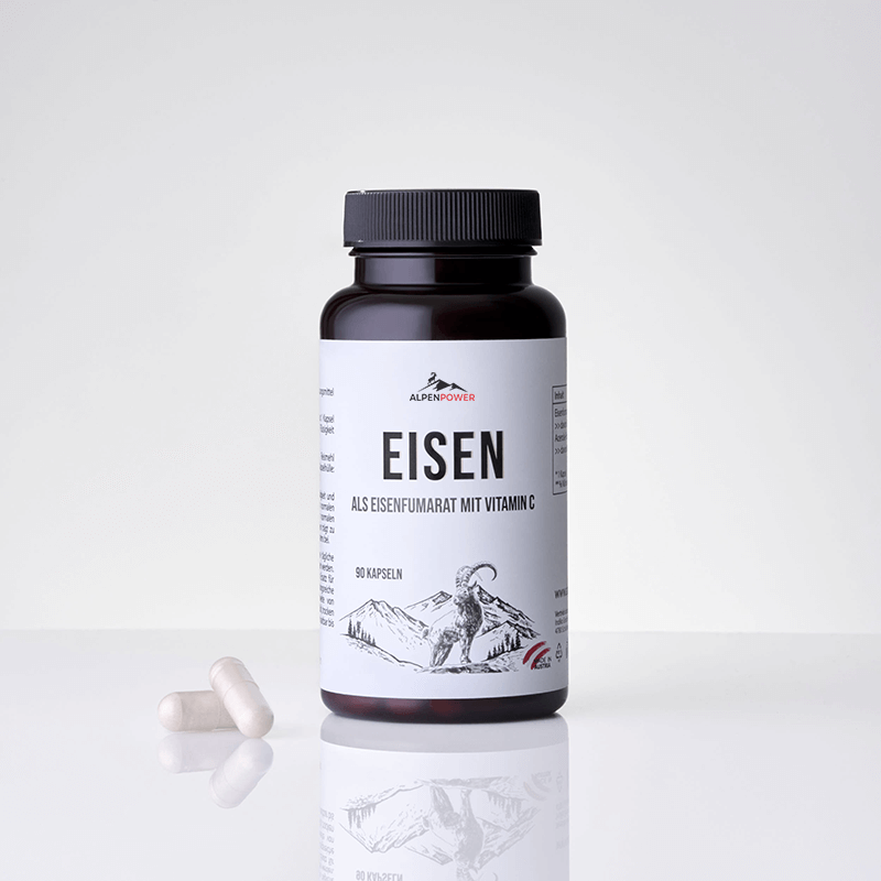 Iron capsules - with vitamin C for improved absorption, without additives, pure substance