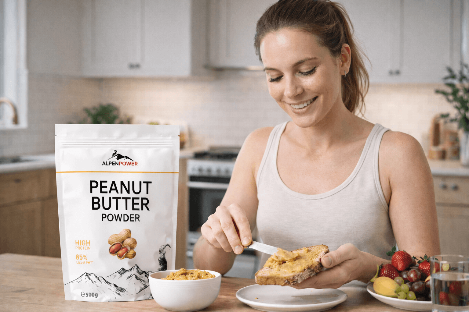 AlpenPower peanut butter powder – full flavor, less fat