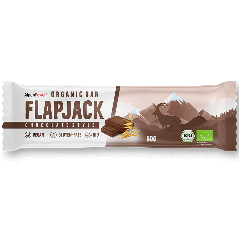 Bio Flapjack Riegel Chocolate Style – veganer, glutenfreier Haferriegel mit Schokoladengeschmack, ohne künstliche Zusätze