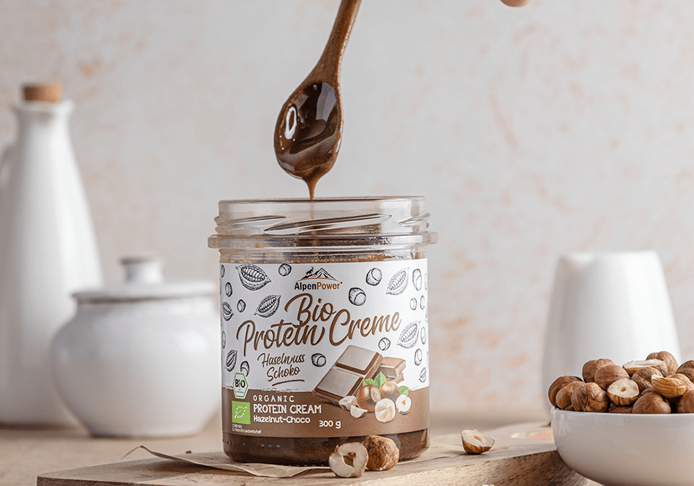 Bio Proteincreme Haselnuss Schoko- Der natürliche Schoko-Genuss mit extra Protein