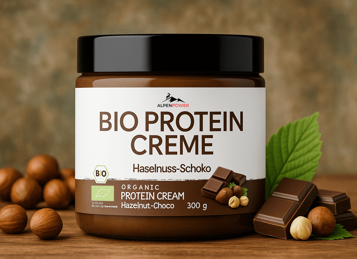 Organic protein cream hazelnut chocolate - the natural chocolate treat with extra protein