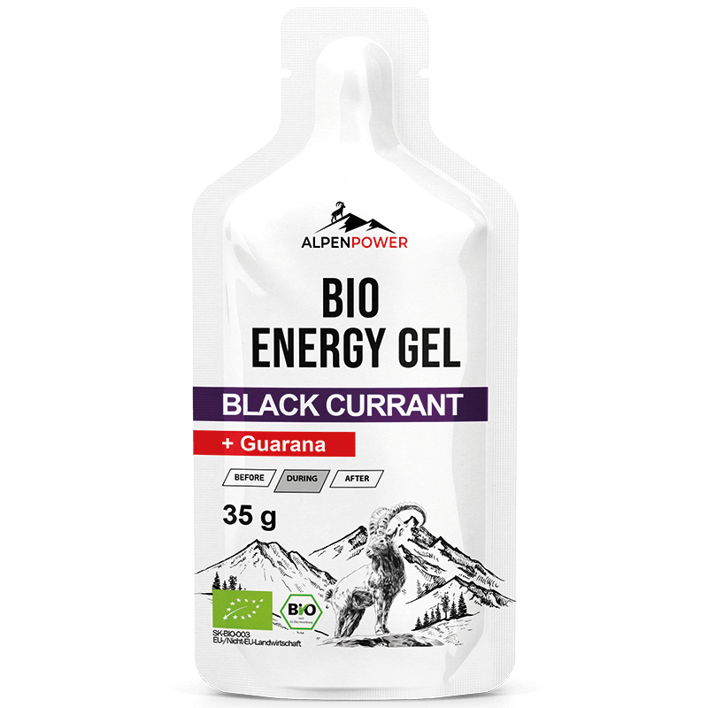 Organic currant - natural energy gel with an intense fruity-berry flavor, quick energy for sports & competition
